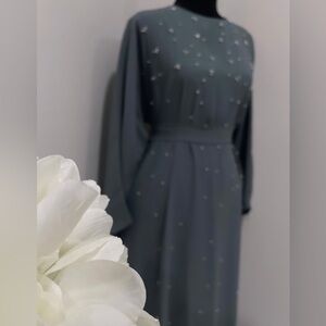 Long Modest Gown- Belted -
